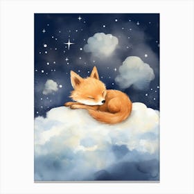 Baby Fox 4 Sleeping In The Clouds Canvas Print