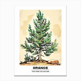 Orange Tree Storybook Illustration 3 Poster Canvas Print