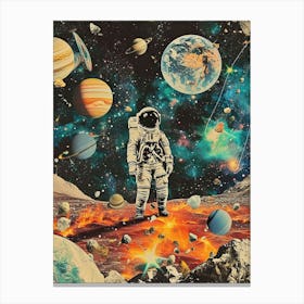 Retro Kitsch Space Collage 1 Canvas Print