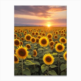 Absolute Reality V16 Sunset Evening Yellow Sky High Shot Sunfl 0 Canvas Print