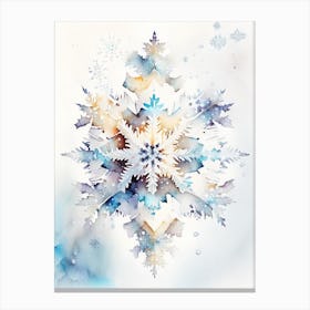 Symmetry, Snowflakes, Storybook Watercolours 2 Canvas Print