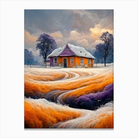 House In The Snow 1 Canvas Print