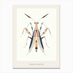 Colourful Insect Illustration Praying Mantis 5 Poster Canvas Print