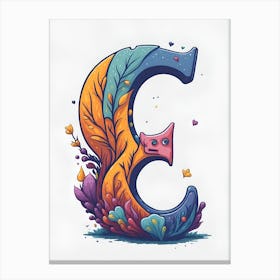 Colorful Letter E Illustration 101 Canvas Print