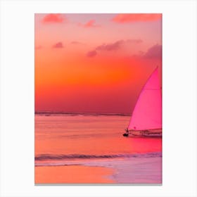Rodney Bay Beach, St Lucia Pink Beach Canvas Print