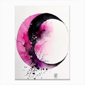 Pink 2 Yin and Yang Japanese Ink Canvas Print