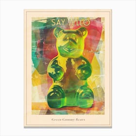 Green Gummy Bears Retro Collage 1 Poster Canvas Print