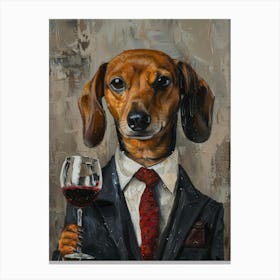 Dachshund In Suit 2 Canvas Print