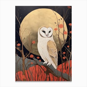 Bird Illustration Barn Owl 2 Canvas Print