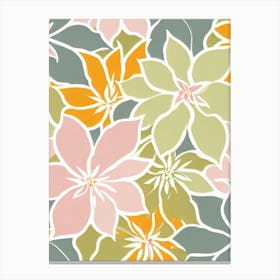 Poinsettia Pastel Floral 2 Flower Canvas Print