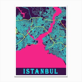 Istanbul Map Poster 1 Canvas Print