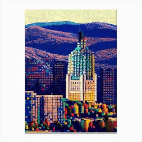 Reno, City Us  Pointillism Canvas Print