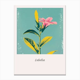 Lobelia 1 Square Flower Illustration Poster Canvas Print