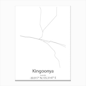 Kingoonya,Australia Minimalist Map Canvas Print