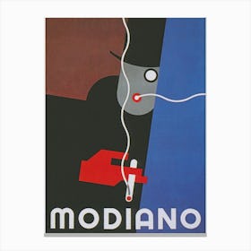 Modiano Man With Monocle Smoking a Cigarette Vintage Poster Canvas Print