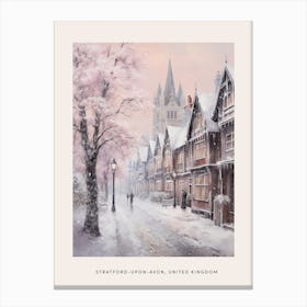 Dreamy Winter Painting Poster Stratford Upon Avon United Kingdom 3 Canvas Print