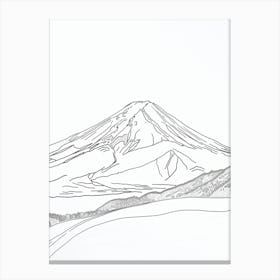 Mount Fuji Japan Line Drawing 6 Canvas Print