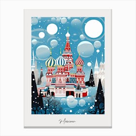 Poster Of Moscow, Illustration In The Style Of Pop Art 4 Canvas Print