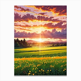 Sunset In The Field 29 Canvas Print