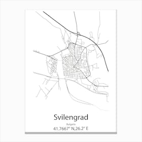 Svilengrad,Bulgaria Minimalist Map Canvas Print