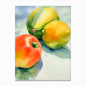 Jackfruit Italian Watercolour fruit Canvas Print