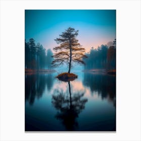 Lone Tree In A Lake 1 Canvas Print