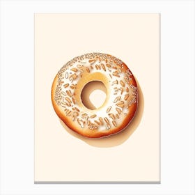 Thinly Sliced Bagels Toasted And Seasoned As A Crunchy Snack Marker Art 2 Canvas Print
