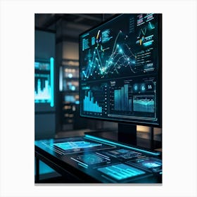 Advanced Digital Interface Showcasing Scientific Data Analysis Powered By Artificial Intelligence N (6) Canvas Print