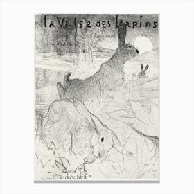 Omslag Voor Muziekblad Met Lied La Valse Des Lapins Met Konijnen In Landschap (1895), Henri de Toulouse-Lautrec Canvas Print