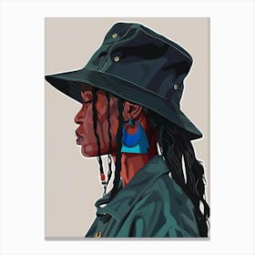 Black Girl In Hat Canvas Print