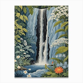 Blue Waterfall In The Jungle Canvas Print