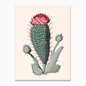 Strawberry Cactus William Morris Inspired Canvas Print