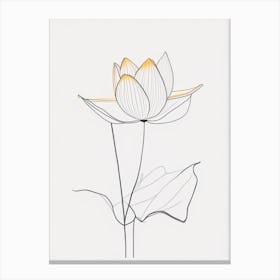 American Lotus Minimal Line Drawing 3 Canvas Print