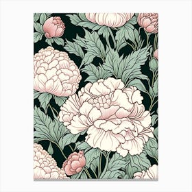 Lower Gardens Peonies 3 Drawing Canvas Print