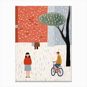 Tokyo Scene, Tiny People And Illustration 1 Canvas Print