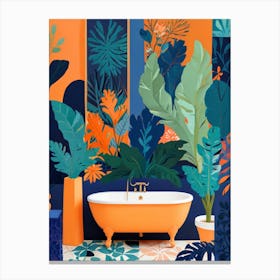 Tropical Bathroom with matisse style Canvas Print