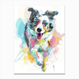 Collie Dog Pastel Line Painting 2 Canvas Print