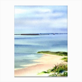 Southend On Sea Beach, Essex Watercolour Canvas Print
