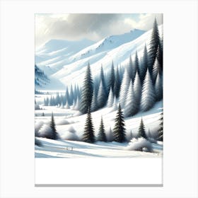 White Winter Hill Canvas Print