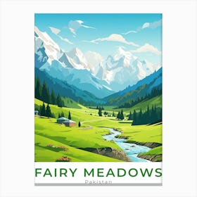 Pakistan Fairy Meadows Travel Canvas Print