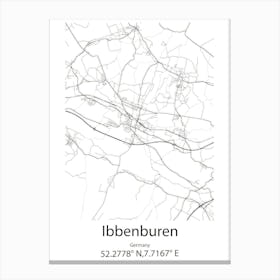 Ibbenburen,Germany Minimalist Map Canvas Print