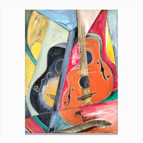 Dining Room Wall Art With Guitars & Music  Canvas Print