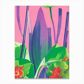 Endive 3 Risograph Retro Poster vegetable Canvas Print