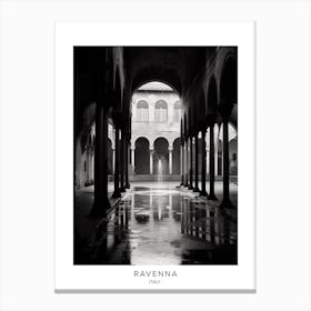 Poster Of Ravenna, Italy, Black And White Analogue Photography 2 Canvas Print