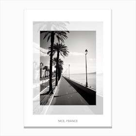 Poster Of Nice, France, Black And White Old Photo 2 Canvas Print