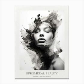 Ephemeral Beauty Abstract Black And White 7 Poster Canvas Print