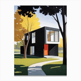 Minimalist Modern House Illustration (2) Canvas Print