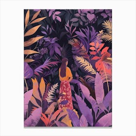 In The Garden Purple 3 Canvas Print