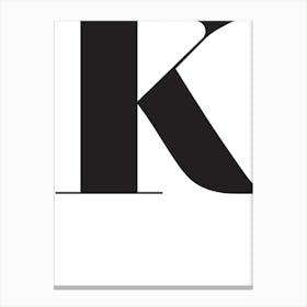 K Initial Canvas Print