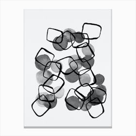 Black And White Shapes Chain 1 Canvas Print
